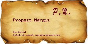 Propszt Margit névjegykártya